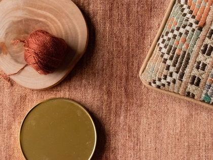 Tappeto Bamboo Shaded Mattone in bamboo e cotone di Carpet Edition