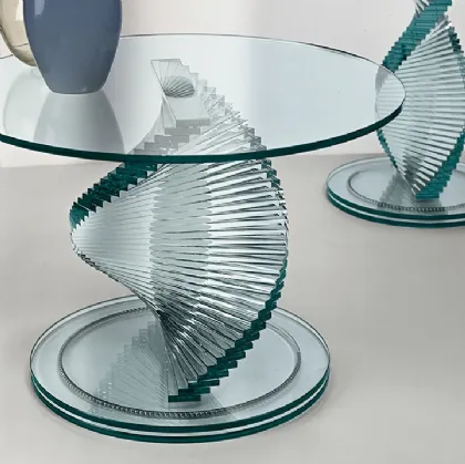 Tavolino di design con base rotante Elica Tonelli