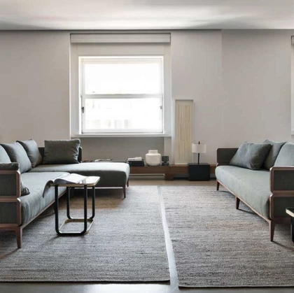 Tappeto Hemp Straw Jeans in Canapa e Cotone di Carpet Edition