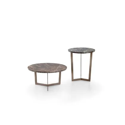 Tavolino rotondo con top in marmo e struttura in metallo verniciato Paris di Pacini e Cappellini