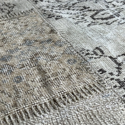 Tappeto Patchwork Beige in Lana e Cotone di Carpet Edition