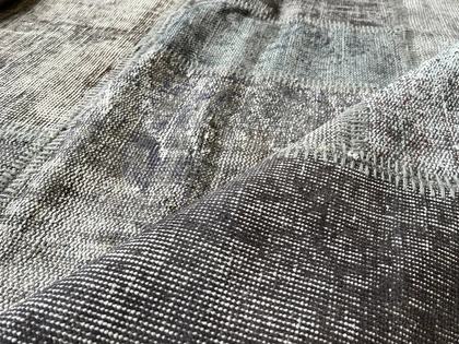 Tappeto Patchwork Light Grey in Lana e Cotone di Carpet Edition