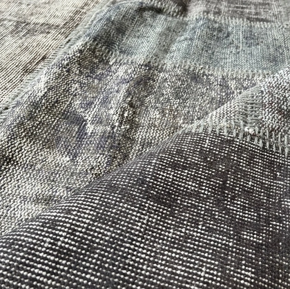 Tappeto Patchwork Light Grey in Lana e Cotone di Carpet Edition