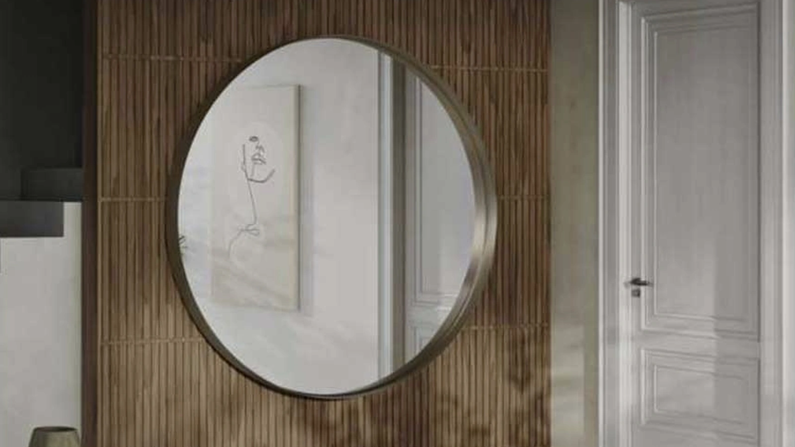 Specchio rotondo maxi con cornice in metallo Ron 180 di Pacini e Cappellini