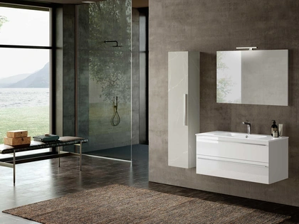 Mobile da Bagno sospeso Block System Slim C40 di Baxar