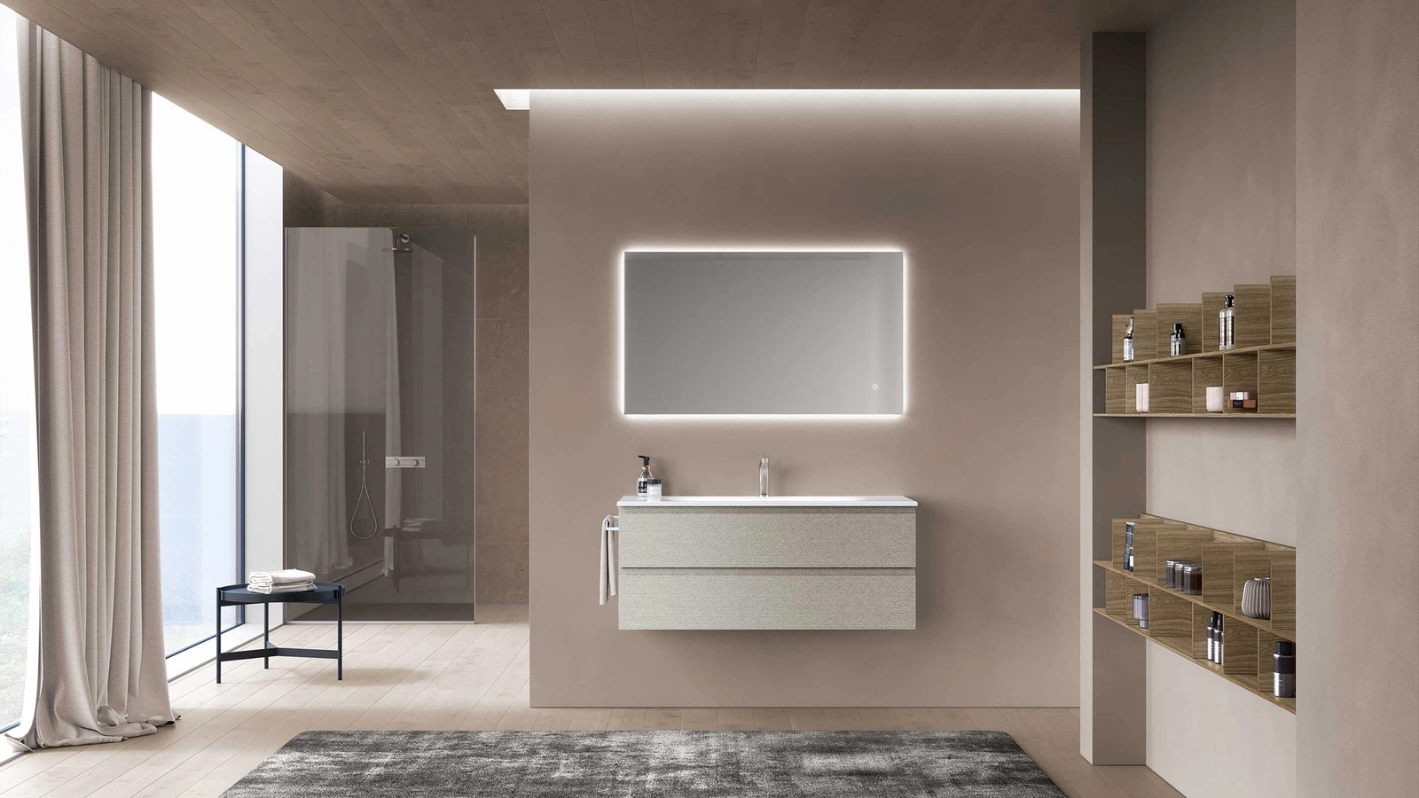 Mobile da Bagno sospeso Block System Soft C20 di Baxar