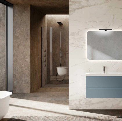 Mobile da Bagno sospeso Block System Square Evo C37 di Baxar