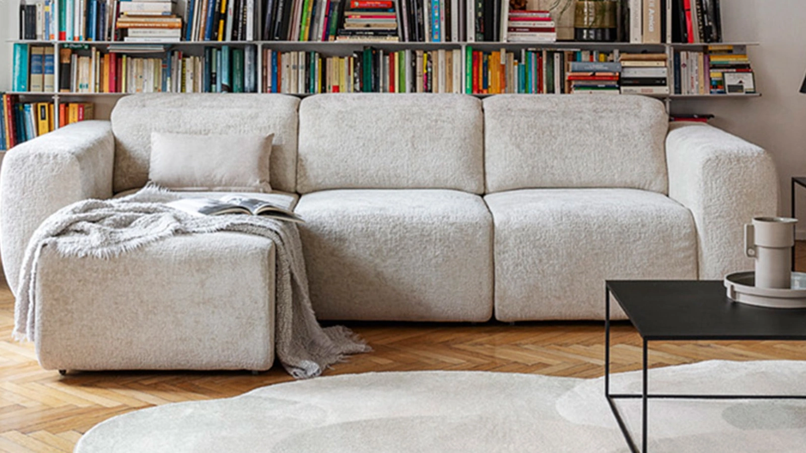 Divano con penisola Pandora di Calligaris