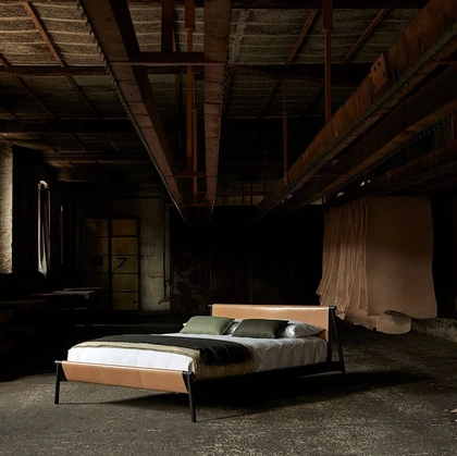 Letto matrimoniale Jack-e Cuoio di Bolzan Letti