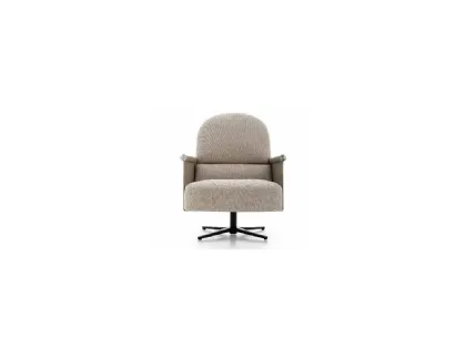 Poltroncina in tessuto con braccioli in cuoio Beyl di Ditre Italia