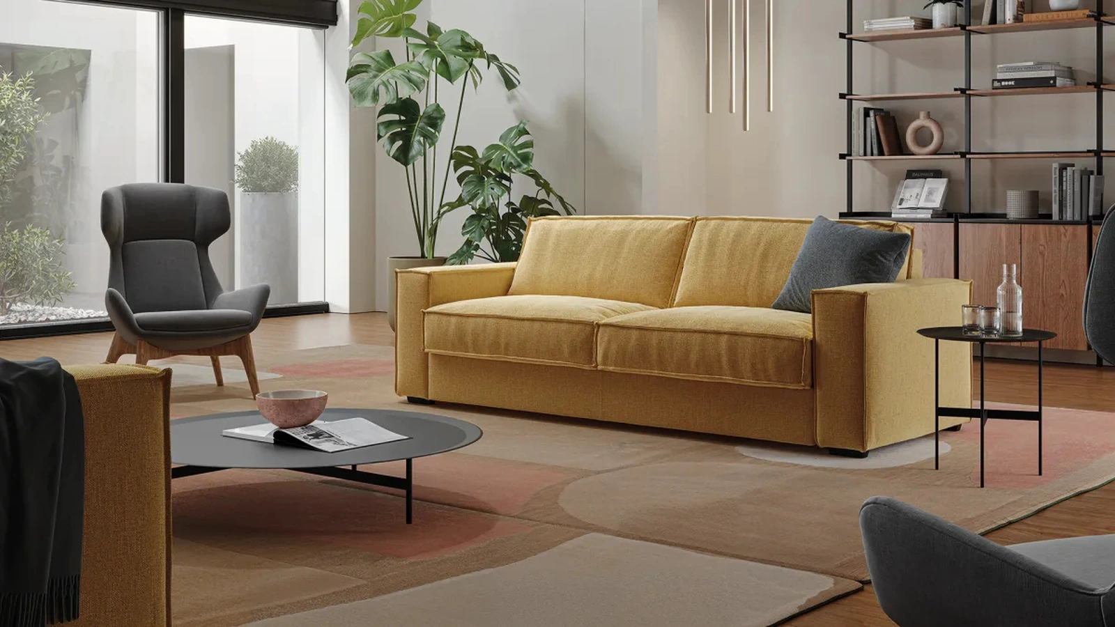 Divano Letto lineare in tessuto Morgan di Family Bedding