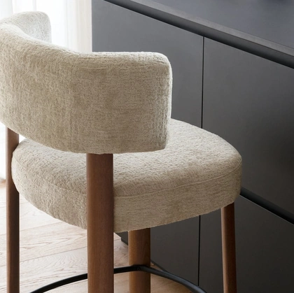 Sgabello in tessuto imbottito Glen di Calligaris