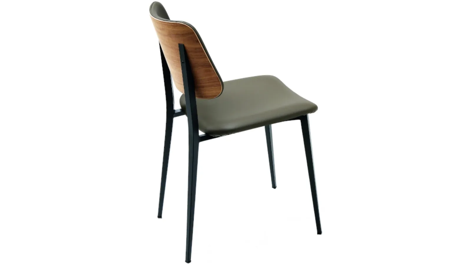 Sedia Joe S M TS/L in legno con rivestimento in pelle di Midj