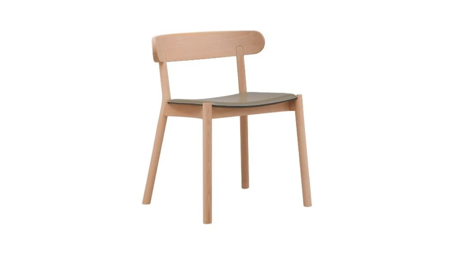 Sedia Montera in legno con seduta in cuoio di Midj