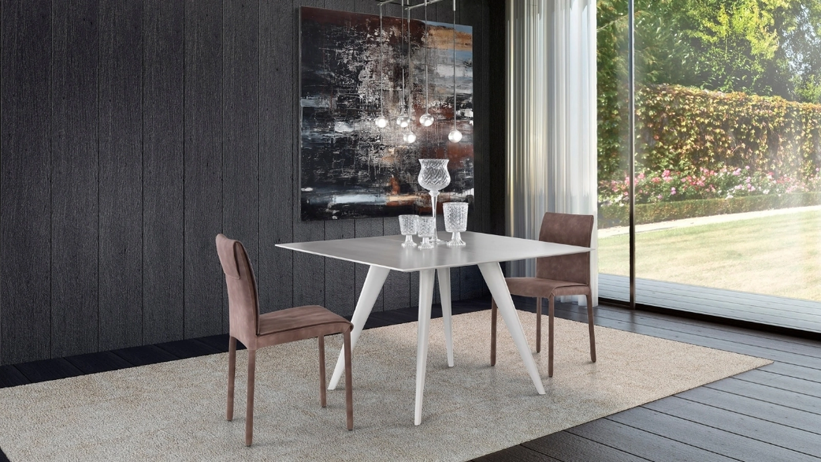 Sedia Bea rivestita in econabuk di Pacini e Cappellini