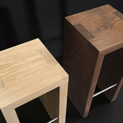 Sgabello in legno Quadro di Be Natural