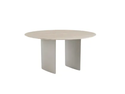 Tavolo rotondo Foil con top in marmo di Midj