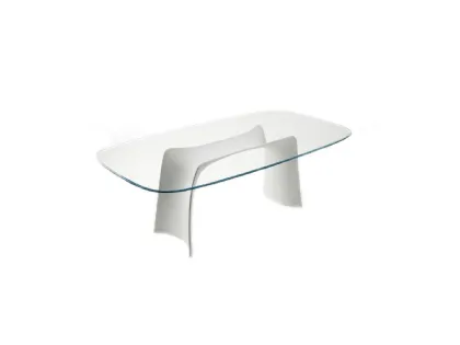 Tavolo di design con top in vetro e base in plastica Baydur di Midj