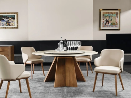Tavolo rotondo Susan in ceramica di Calligaris