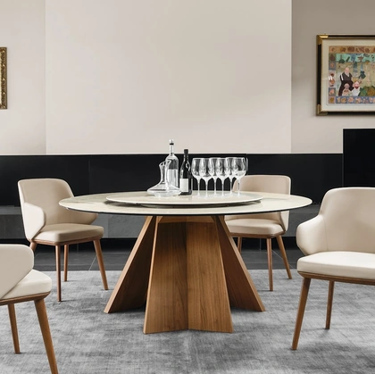 Tavolo rotondo Susan in ceramica di Calligaris