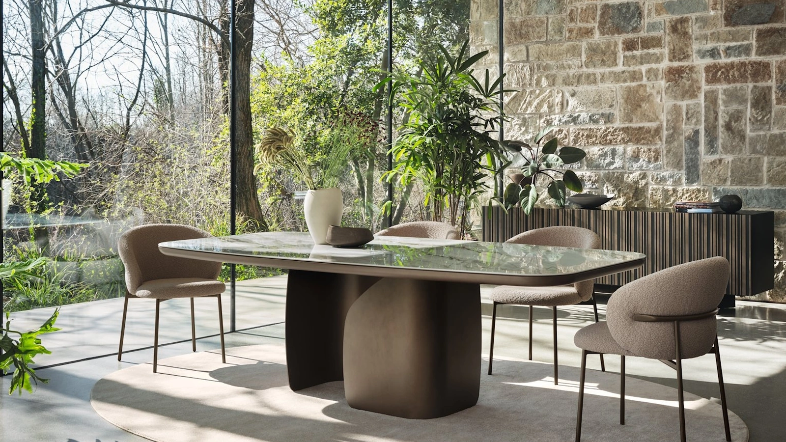 Tavolo fisso Twins in ceramica di Calligaris