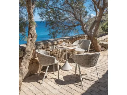 Tavolo Concreto in Teak con base in cemento di Ethimo
