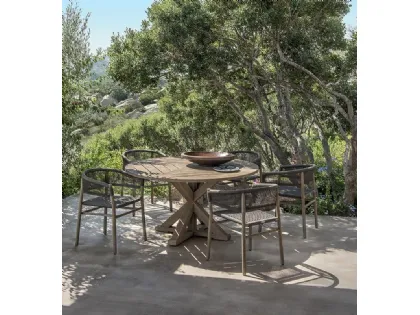 Tavolo rotondo in Teak Cronos di Ethimo