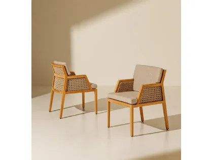Poltroncina Grand Life in Teak, corda e tessuto di Ethimo