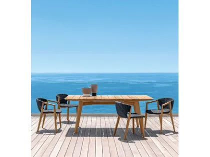 Sedia e Poltroncina Knit in corda e Teak di Ethimo