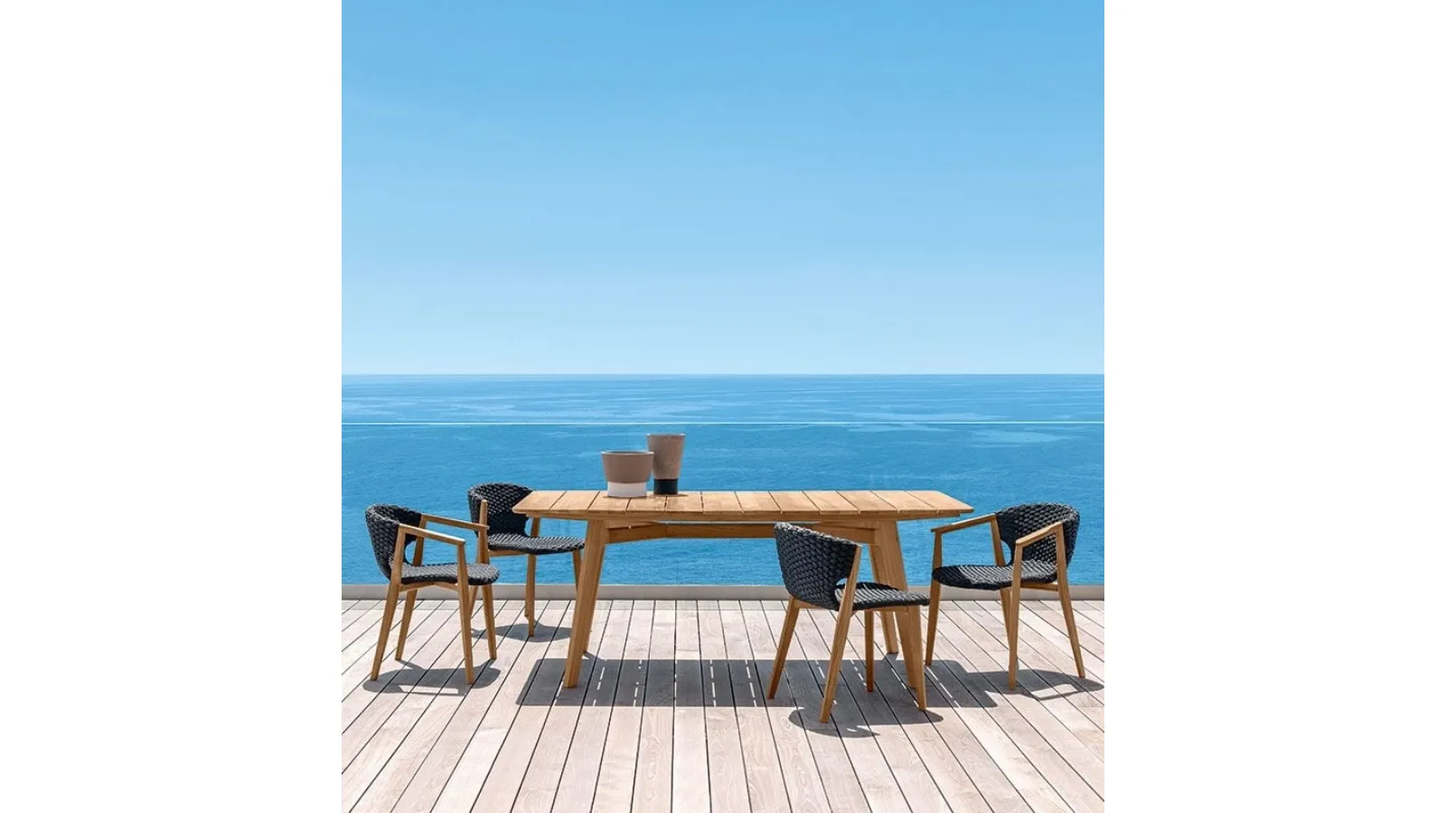 Sedia e Poltroncina Knit in corda e Teak di Ethimo