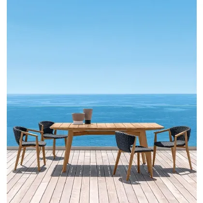Sedia e Poltroncina Knit in corda e Teak di Ethimo