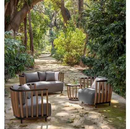 Salotto da esterno Swing in Teak e alluminio di Ethimo