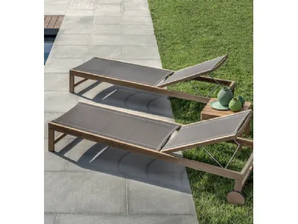 Lettino Sand in Teak con telo di Ethimo